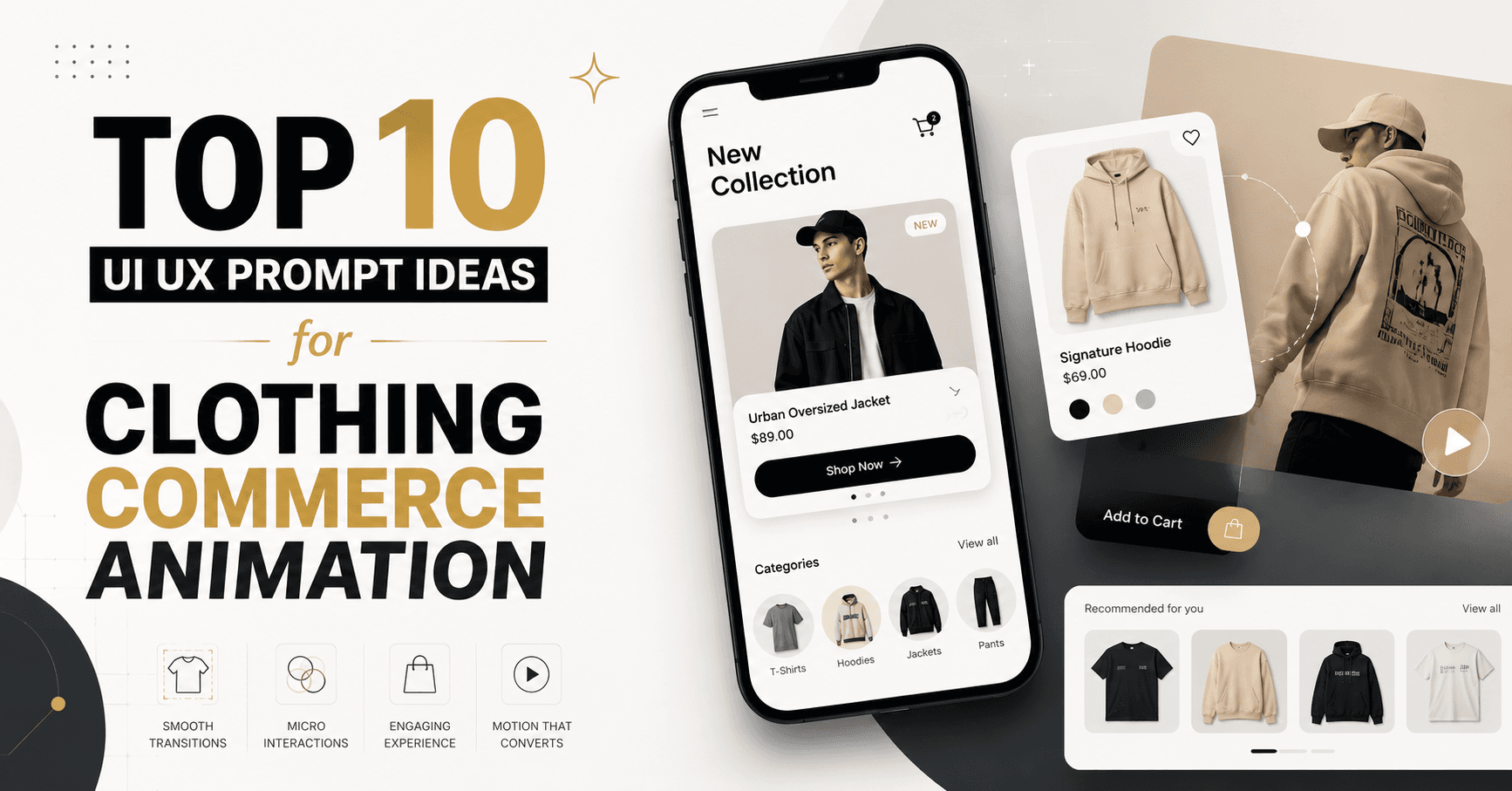 Top 10 Modern UI/UX Prompts for a Clothing E-commerce Website with Three.js + GSAP